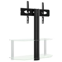 vidaXL TV-Eckregal mit 2 Ablagen für 32-70 Zoll Schwarz und Silbern