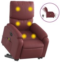 vidaXL Massagesessel mit Aufstehhilfe Elektrisch Weinrot...