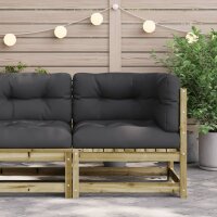 vidaXL Garten-Ecksofa mit Kissen Kiefernholz Impr&auml;gniert