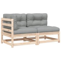 vidaXL Gartensofa mit Kissen 2-Sitzer Massivholz Kiefer