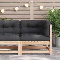 vidaXL Garten-Ecksofa mit Kissen Massivholz Kiefer