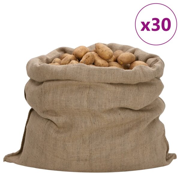 vidaXL Jutes&auml;cke 30 Stk. 100x110 cm 100% Jute 340 g/m&sup2;