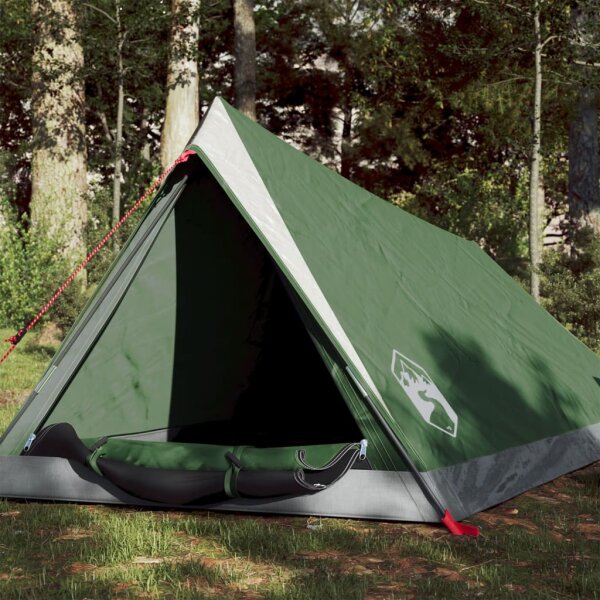 vidaXL Campingzelt 2 Personen Gr&uuml;n 200x120x88/62 cm 185T Taft