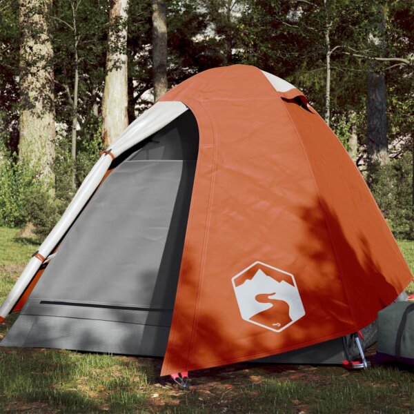 vidaXL Campingzelt 2 Personen Grau &amp; Orange 254x135x112 cm 185T Taft