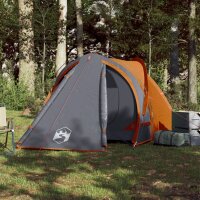 vidaXL Campingzelt 2 Personen Grau & Orange 320x140x120 cm 185T Taft