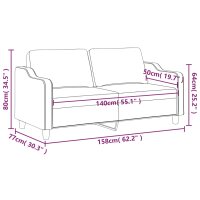 vidaXL 2-Sitzer-Sofa Dunkelgrau 140 cm Stoff