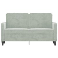 vidaXL 2-Sitzer-Sofa Hellgrau 120 cm Samt