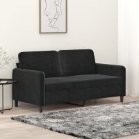 vidaXL 2-Sitzer-Sofa Schwarz 140 cm Samt