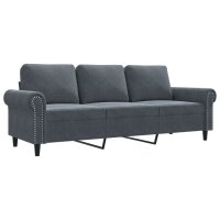 vidaXL 3-Sitzer-Sofa Dunkelgrau 180 cm Samt