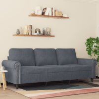 vidaXL 3-Sitzer-Sofa Dunkelgrau 180 cm Samt