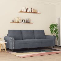 vidaXL 3-Sitzer-Sofa Dunkelgrau 180 cm Samt