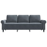 vidaXL 3-Sitzer-Sofa Dunkelgrau 180 cm Samt