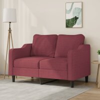 vidaXL 2-Sitzer-Sofa Weinrot 120 cm Stoff