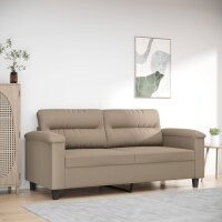 vidaXL 2-Sitzer-Sofa Taupe 140 cm Mikrofasergewebe