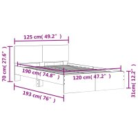 vidaXL Bettgestell mit Kopfteil Betongrau 120x190 cm