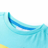 Kinder-Kurzarmshirt Aquablau 104