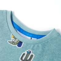 Kinder-T-Shirt Hellgr&uuml;n Melange 92