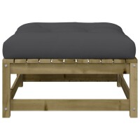 vidaXL Gartensofa ohne Armlehnen mit Kissen und Hockern