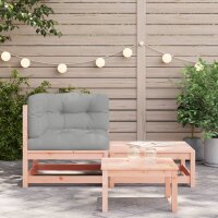 vidaXL Garten-Ecksofa mit Kissen und Hocker