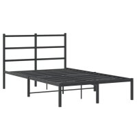 vidaXL Bettgestell mit Kopfteil Metall Schwarz 120x190 cm