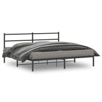 vidaXL Bettgestell mit Kopfteil Metall Schwarz 180x200 cm