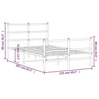 vidaXL Bettgestell mit Kopf- und Fu&szlig;teil Metall Schwarz 120x200 cm