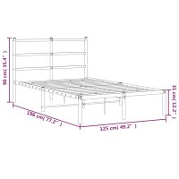 vidaXL Bettgestell mit Kopfteil Metall Wei&szlig; 120x190 cm