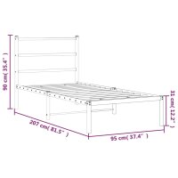 vidaXL Bettgestell mit Kopfteil Metall Wei&szlig; 90x200 cm