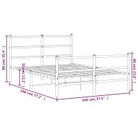 vidaXL Bettgestell mit Kopf- und Fu&szlig;teil Metall&nbsp;Wei&szlig; 140x190 cm