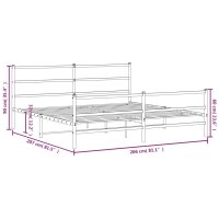 vidaXL Bettgestell mit Kopf- und Fu&szlig;teil Metall&nbsp;Wei&szlig; 200x200 cm