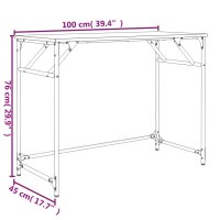 vidaXL Schreibtisch Schwarz 100x45x76 cm Holzwerkstoff und Stahl