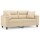 vidaXL 2-Sitzer-Sofa mit Kissen Creme 140 cm Mikrofasergewebe