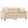 vidaXL 2-Sitzer-Sofa mit Kissen Creme 140 cm Mikrofasergewebe