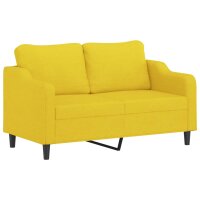 vidaXL 2-Sitzer-Sofa Hellgelb 140 cm Stoff