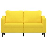 vidaXL 2-Sitzer-Sofa Hellgelb 140 cm Stoff