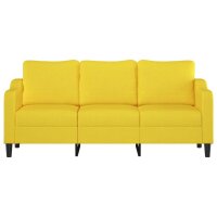 vidaXL 3-Sitzer-Sofa Hellgelb 180 cm Stoff