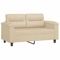 vidaXL 2-Sitzer-Sofa Creme 120 cm Mikrofasergewebe