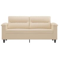 vidaXL 2-Sitzer-Sofa Creme 140 cm Mikrofasergewebe