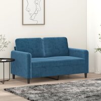 vidaXL 2-Sitzer-Sofa Blau 120 cm Samt