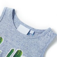 Kinder-Tanktop Blau Melange 128