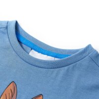 Kinder-Kurzarmshirt Mittelblau 104