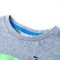 Kinder-Kurzarmshirt Blau Melange 116