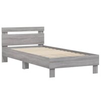 vidaXL Bettgestell mit Kopfteil Grau Sonoma 90x190 cm Holzwerkstoff