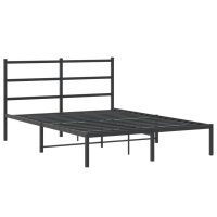 vidaXL Bettgestell mit Kopfteil Metall Schwarz 135x190 cm