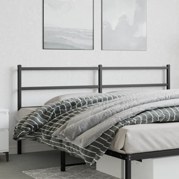 vidaXL Kopfteil Metall Schwarz 180 cm