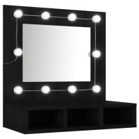 vidaXL Spiegelschrank mit LED Schwarz 60x31,5x62 cm