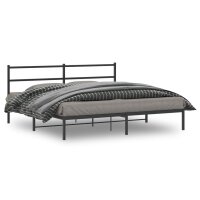 vidaXL Bettgestell mit Kopfteil Metall Schwarz 183x213 cm