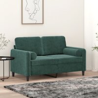vidaXL 2-Sitzer-Sofa mit Zierkissen Dunkelgrün 120...