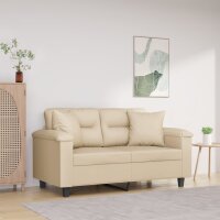 vidaXL 2-Sitzer-Sofa mit Kissen Creme 120 cm...