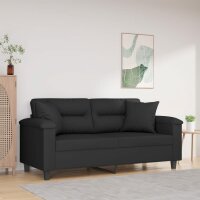 vidaXL 2-Sitzer-Sofa mit Kissen Schwarz 140 cm...